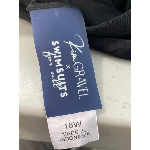 Kim Gravel x Swimsuits For All Surplice Asymmetrical Sarong Size 18W Black Beach - Picture 4 of 9